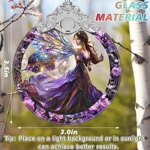 Mystical Purple Fairy Glass Wall Art
